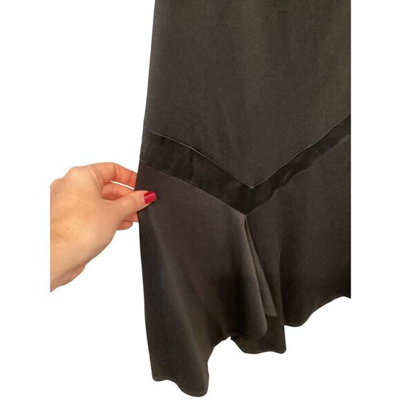 Vtg Womens Slip Dress Size Small Black Hanky Hem Witchy Whimsigoth Y2K HOCO PROM - Picture 6 of 7